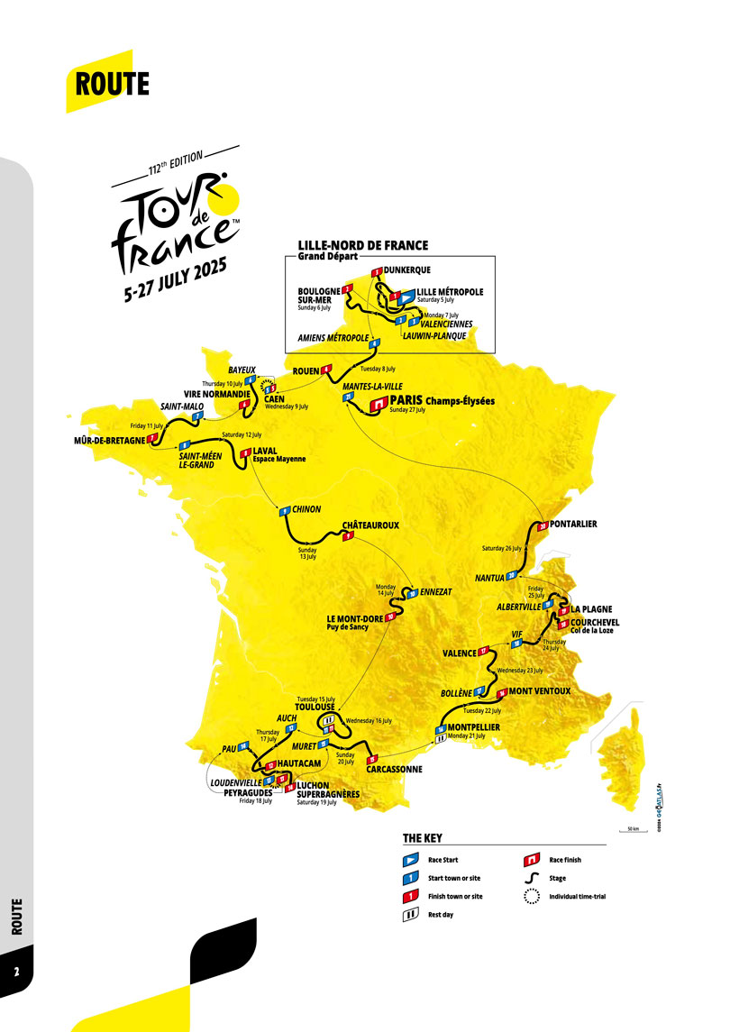2025 Tour de France Map